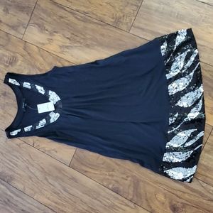 NWT Express Black Sequin Cocktail Mini Dress Size 2
